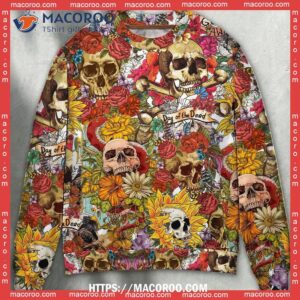 Skull Day Of The Dead Flower Funny Ugly Sweater