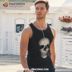 skull face distressed vintage design style for halloween shirt sugar skull pumpkin tank top