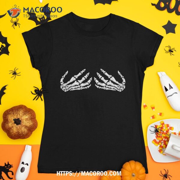 Skull Finger Casual Halloween Shirt, Spooky Scary Skeletons