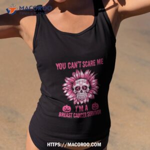 Skull Flower You Can’t Scare Me I’m A Breast Cancer Survivor Halloween 2023 Shirt