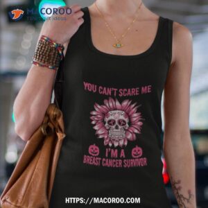 skull flower you can t scare me i m a breast cancer survivor halloween 2023 shirt tank top 4