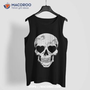 skull heart eyes lazy halloween costume cute skeleton bones shirt skeleton head tank top