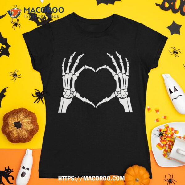 Skull Heart Hands Halloween Shirt, Halloween Skull