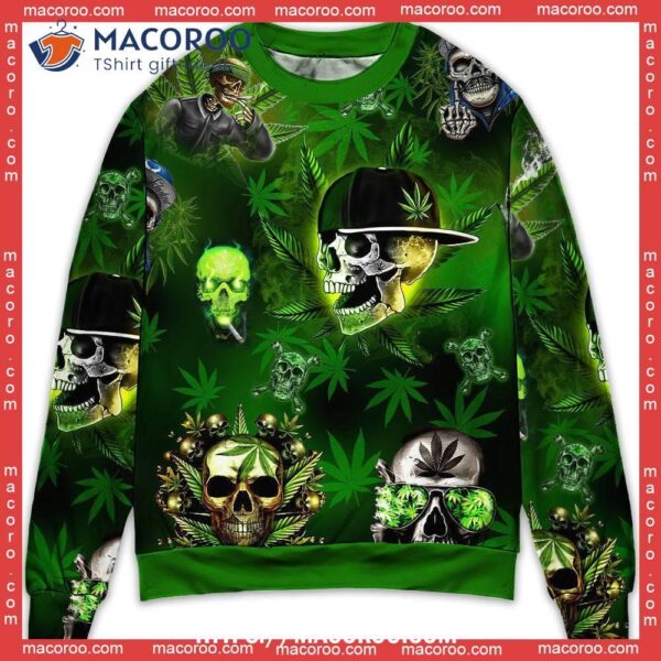 Skull Let’s Get High Ugly Christmas Funny Ugly Sweater