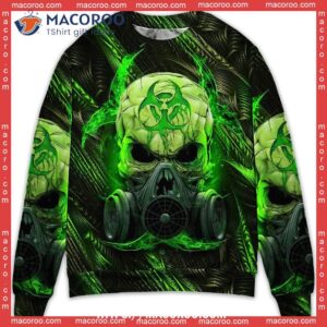 Skull Mask Green Lighting Best Ugly Sweater