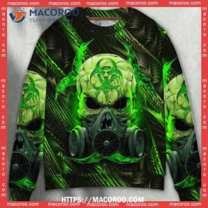 Skull Mask Green Lighting Best Ugly Sweater