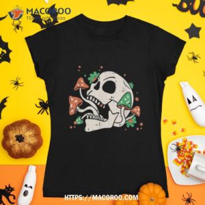 skull mushroom halloween costume retro skeleton lover shirt scary skull tshirt 1