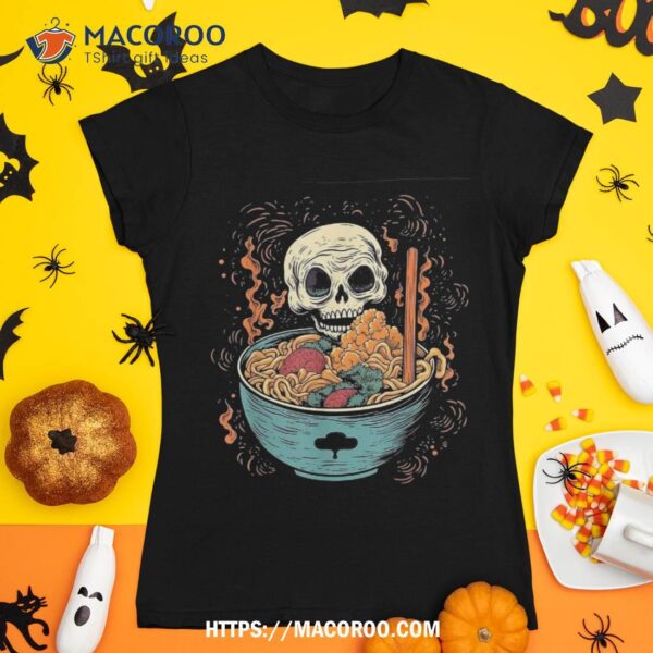 Skull Ra Halloween Costume Skeleton Japanese Noodles Shirt, Skull Pumpkin