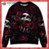 Skull Rose Blood Dark Screaming Funny Sweater Christmas