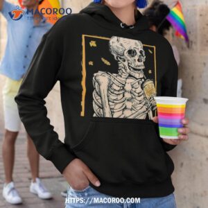 skull skeleton drink pumpkin spice latte vintage halloween shirt hoodie