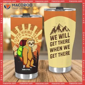 sloth hiking team stainless steel tumbler 3