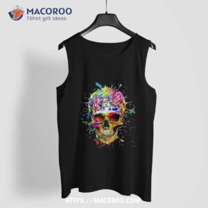 smiling skull for halloween shirt scary skull tank top