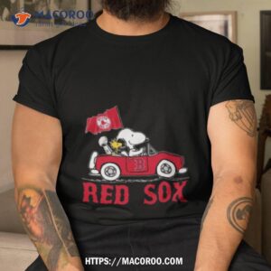 Snoopy And Woodstock Driving Car Boston Red Sox Shirt