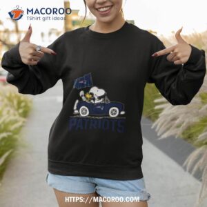 snoopy and woodstock driving car new england patriots shirt sweatshirt 1
