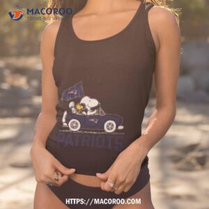 snoopy and woodstock driving car new england patriots shirt tank top 1