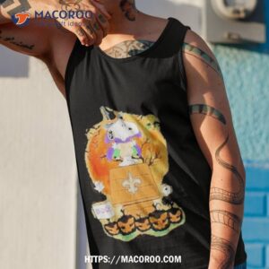 snoopy and woodstock new orleans saints halloween shirt tank top 1