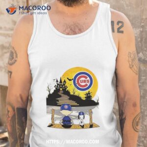 Snoopy Charlie Brown Sit Under Moon Chicago Cubs Halloween Shirt 3 snoopy charlie brown sit under moon chicago cubs halloween shirt tank top