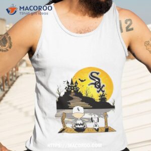 Snoopy Charlie Brown Sit Under Moon Chicago White Sox Halloween Shirt 3 snoopy charlie brown sit under moon chicago white sox halloween shirt tank top 3