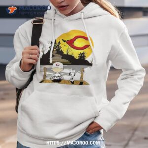 Snoopy Charlie Brown Sit Under Moon Cincinnati Reds Halloween Shirt