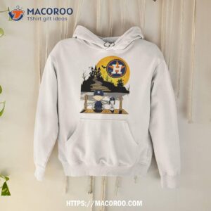Snoopy Charlie Brown Sit Under Moon Houston Astros Halloween Shirt