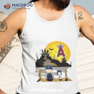 Snoopy Charlie Brown Sit Under Moon Los Angeles Angels Halloween Shirt 3 snoopy charlie brown sit under moon los angeles angels halloween shirt tank top 3