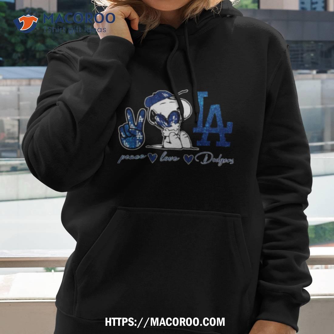 Snoopy peace love Los Angeles Dodgers shirt, hoodie, sweater and v-neck t- shirt