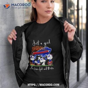 Snoopy Peanuts Just A Girl Who Loves Fall And Buffalo Bills Shirt