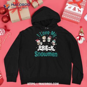 snow christmas pre k teacher apparel gift for teachers shirt frosted snowman hoodie