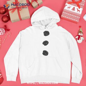 snowman costume shirt three black buttons on white snow man shirt hoodie