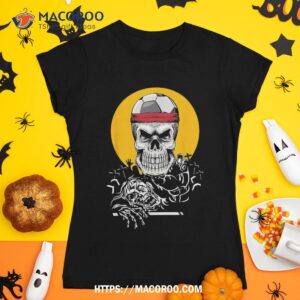 soccer ball skull lazy diy halloween costume sport skeleton shirt halloween skull tshirt 1