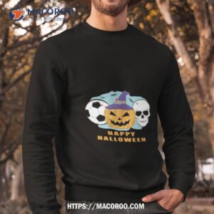 soccer halloween spooky skull and pumpkin shirt sweatshirt