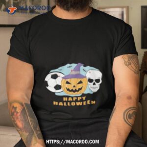 Soccer Halloween Spooky Skull And Pumpkin Shirt