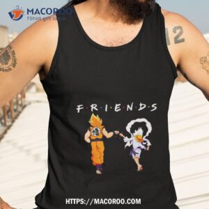 Songoku Super Saiyan 2 And Monkey D Luffy Gear 5 Friends Shirt 3 songoku super saiyan 2 and monkey d luffy gear 5 friends shirt tank top 3