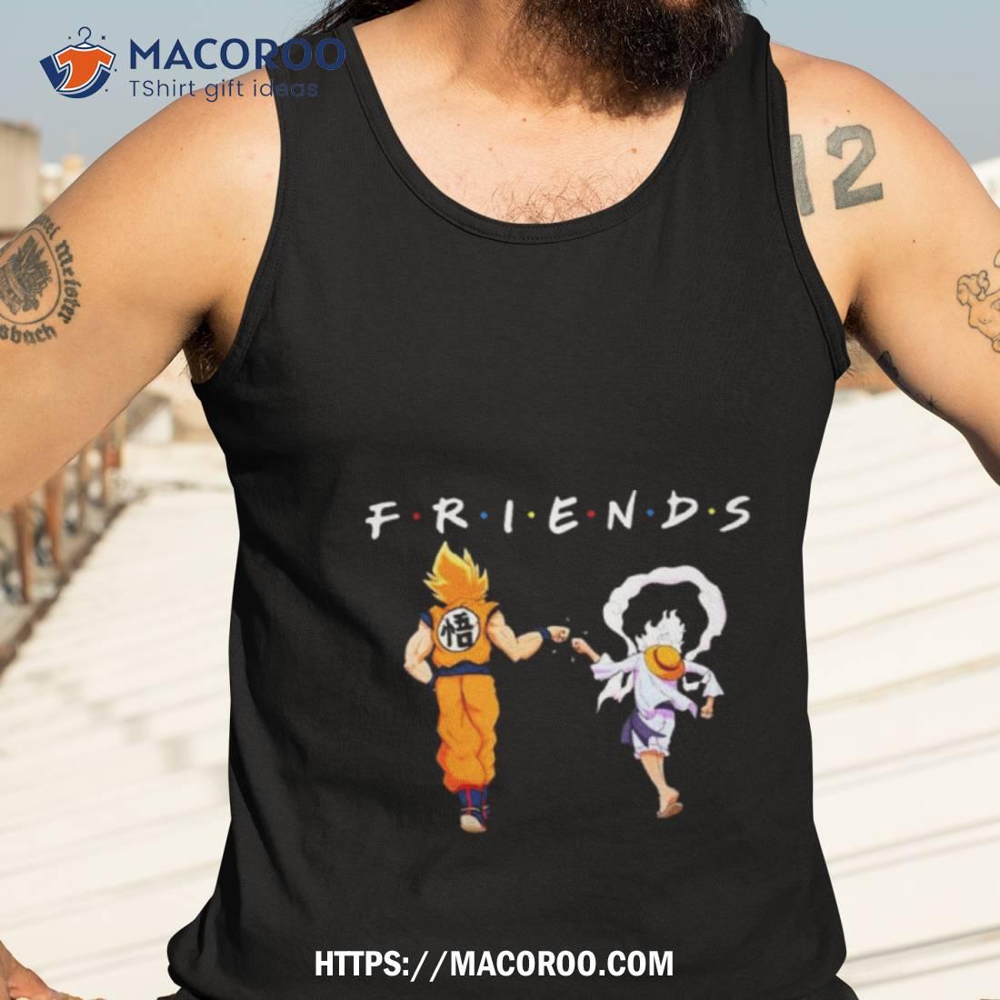 Songoku Super Saiyan 2 And Monkey D Luffy Gear 5 Friends Shirt Songoku Super Saiyan 2 And Monkey D Luffy Gear 5 Friends Shirt