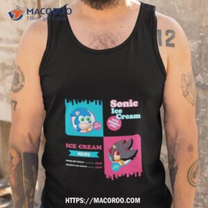 Sonic Ice Cream Sonic & Shadow Ice Cream Menu Shirt 3 sonic ice cream sonic amp shadow ice cream menu shirt tank top