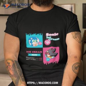sonic ice cream sonic amp shadow ice cream menu shirt tshirt