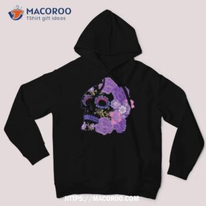 souls day muertos of dead purple floral sugar skull shirt scary skull hoodie