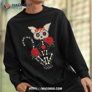 souls day muertos of dead sugar skull halloween cat shirt spooky scary skeletons sweatshirt