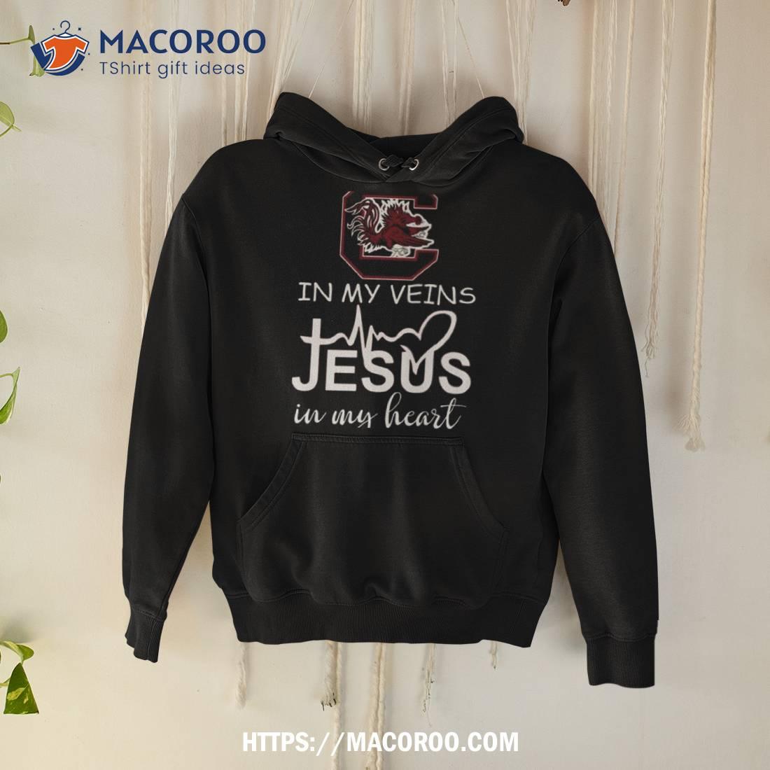 South Carolina Gamecocks Logo 2023 In My Veins Jesus In My Hearshirt South Carolina Gamecocks Logo 2023 In My Veins Jesus In My Hearshirt