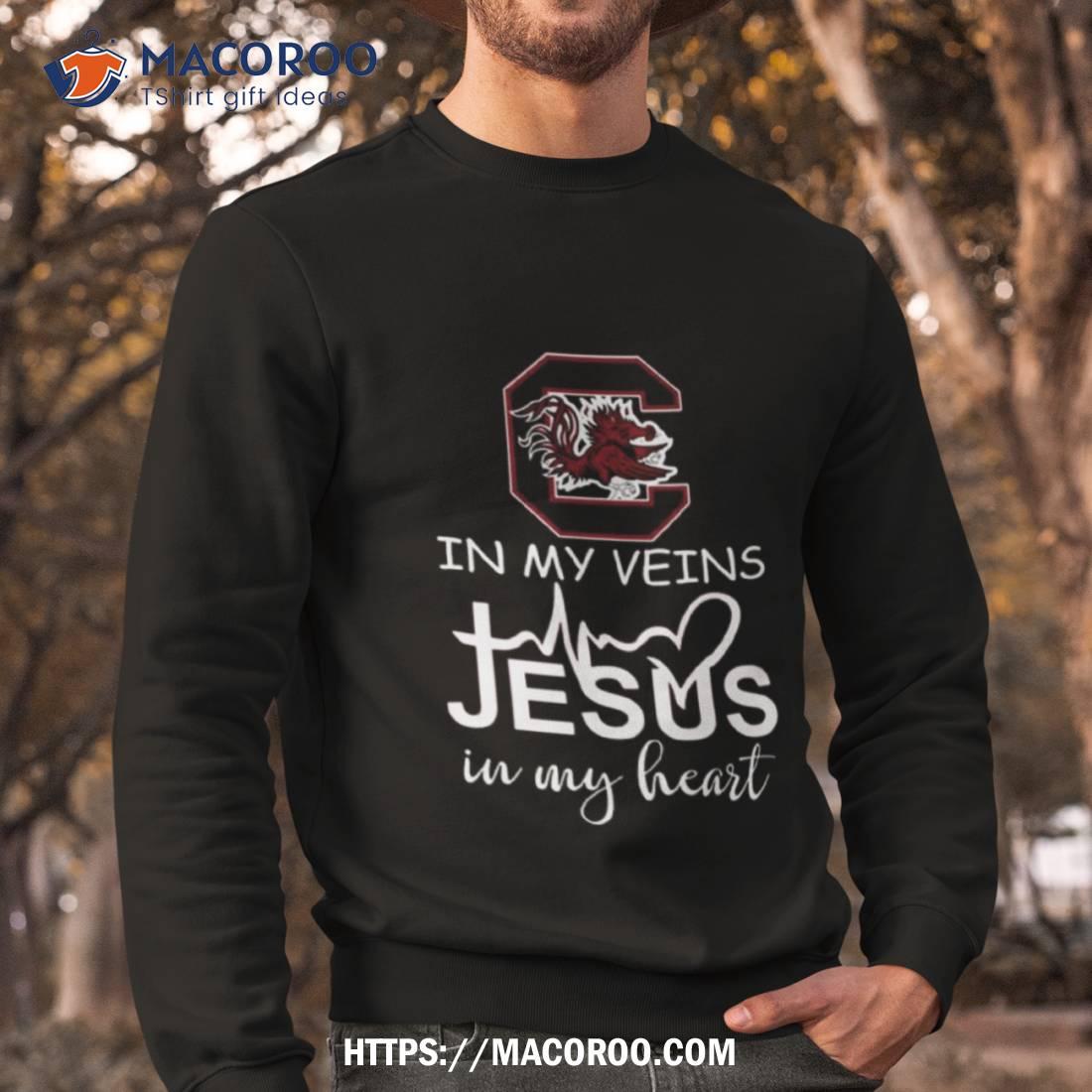 South Carolina Gamecocks Logo 2023 In My Veins Jesus In My Hearshirt South Carolina Gamecocks Logo 2023 In My Veins Jesus In My Hearshirt