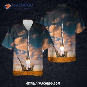 Soyuz-fg Rocket Launches From “gagarin’s Start” Hawaiian Shirt