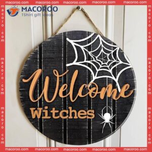 Spider Web Halloween Decor, Front Door Welcome Sign, Hanger, Fall Decor,welcome Witches Hanger