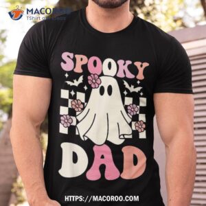 Spooky Dad Halloween Ghost Costume Retro Groovy Shirt, Small Father’s Day Gifts
