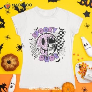 Spooky Dude Smile Face Ghost Costume Retro Groovy Halloween Shirt, Sugar Skull Pumpkin