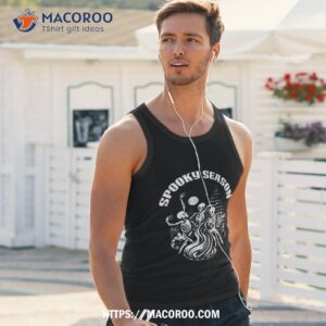 spooky season dancing skeleton lazy halloween costume skull shirt skeleton masks tank top