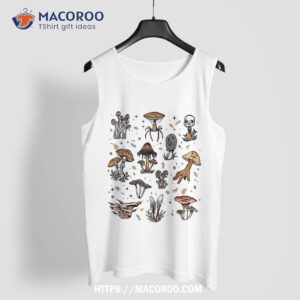 spooky season halloween ghost mushrooms with scary shapes shirt spooky scary skeletons tank top