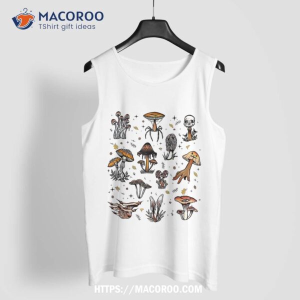 Spooky Season Halloween Ghost Mushrooms With Scary Shapes Shirt, Spooky Scary Skeletons