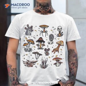 Spooky Season Halloween Ghost Mushrooms With Scary Shapes Shirt, Spooky Scary Skeletons