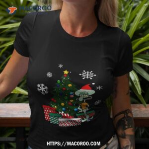 Squidward Tentacles Around The Christmas Tree Halloween Shirt