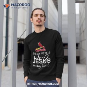 st louis cardinals logo 2023 in my veins jesus in my hearshirt sweatshirt 1